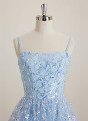 Ball-Gown/Princess Square Short Lace Mini Dress With Sequins