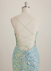 Sheath/Column Square Short Sequin Mini Dress With Sequins