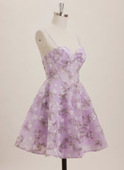 A-line Sweetheart Short Tulle Mini Dress With Flower