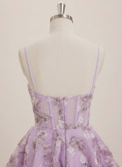 A-line Sweetheart Short Tulle Mini Dress With Flower