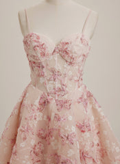 A-line Sweetheart Short Tulle Mini Dress With Flower