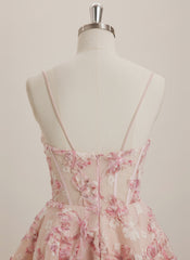 A-line Sweetheart Short Tulle Mini Dress With Flower