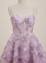 A-line Sweetheart Short Tulle Mini Dress With Flower
