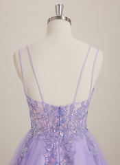 Ball-Gown/Princess V-Neck Short Tulle Mini Dress