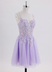 A-line Short Tulle Homecoming Dress With Sequins