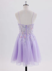 A-line Short Tulle Homecoming Dress With Sequins