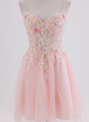 A-line Short Tulle Homecoming Dress With Sequins