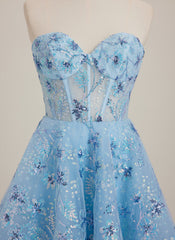 Ball-Gown/Princess Sweetheart Short Tulle Mini Dress With Sequins
