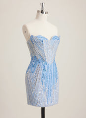 Sheath/Column Sweetheart Short Sequin Mini Dress With Beading Sequins