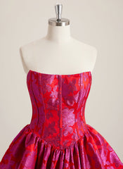 Ball-Gown/Princess Straight Short Jacquard Mini Dress