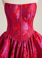 Ball-Gown/Princess Straight Short Jacquard Mini Dress