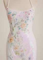 Sheath/Column Scoop Short Sequin Mini Dress With Beading Sequins