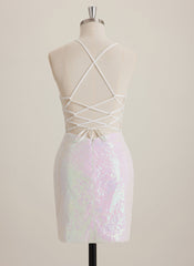 Sheath/Column Scoop Short Sequin Mini Dress With Beading Sequins