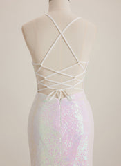 Sheath/Column Scoop Short Sequin Mini Dress With Beading Sequins