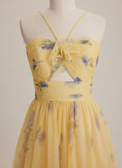 Ball-Gown/Princess Sweetheart Sweep Train Tulle Maxi Dresses With 3D Floral Ruffle