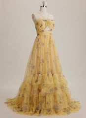 Ball-Gown/Princess Sweetheart Sweep Train Tulle Maxi Dresses With 3D Floral Ruffle