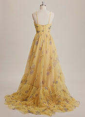 Ball-Gown/Princess Sweetheart Sweep Train Tulle Maxi Dresses With 3D Floral Ruffle