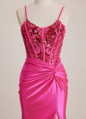 Scoop Sweep Train Maxi Dresses With Beading Sequins