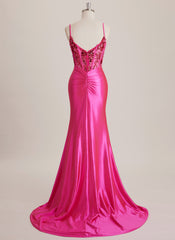 Scoop Sweep Train Maxi Dresses With Beading Sequins