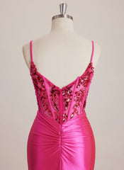 Scoop Sweep Train Maxi Dresses With Beading Sequins