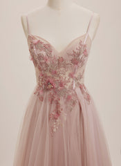 Ball-Gown/Princess V-Neck Sweep Train Tulle Maxi Dresses With Rhinestone Appliques Lace Sequins