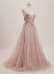 Ball-Gown/Princess V-Neck Floor-Length Tulle Maxi Dresses With Sequins