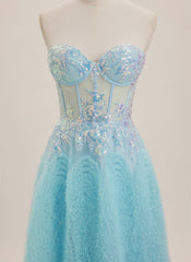 Ball-Gown/Princess Sweetheart Sweep Train Tulle Maxi Dresses With Sequins