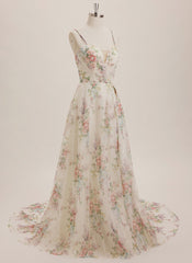 Ball-Gown/Princess Sweetheart Sweep Train Organza Maxi Dresses With Pleated