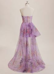 Ball-Gown/Princess Sweetheart Sweep Train Organza Maxi Dresses