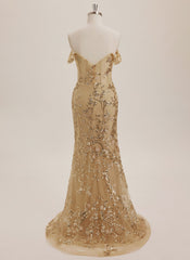 Trumpet/Mermaid Sweetheart Sweep Train Sequin Maxi Dresses With Sequins