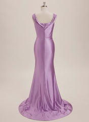 Trumpet/Mermaid Sweetheart Sweep Train Jersey Maxi Dresses With Pleated