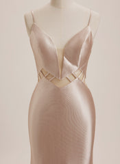 Trumpet/Mermaid V-Neck Sweep Train Jersey Maxi Dresses