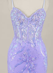 Sheath/Column Sleeveless Short Lace Homecoming Dress With Sequins