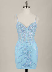 Sheath/Column Sleeveless Short Lace Homecoming Dress With Sequins