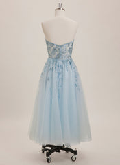 A-line Sweetheart Tea-Length Tulle Mini Dress