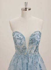 A-line Sweetheart Tea-Length Tulle Mini Dress