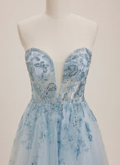 A-line Sweetheart Tea-Length Tulle Mini Dress