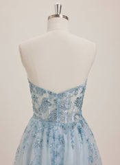 A-line Sweetheart Tea-Length Tulle Mini Dress