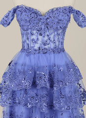 Ball-Gown/Princess Short Tulle Homecoming Dress With Sequins