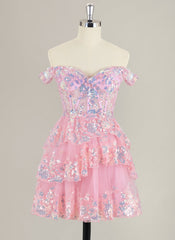 Ball-Gown/Princess Short Tulle Homecoming Dress With Sequins
