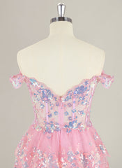 Ball-Gown/Princess Short Tulle Homecoming Dress With Sequins