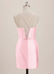 Sheath/Column Sweetheart Short Jersey Mini Dress With Rhinestone
