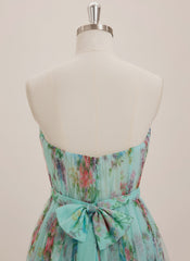 A-line Sweetheart Short Tulle Mini Dress With Bow Pleated