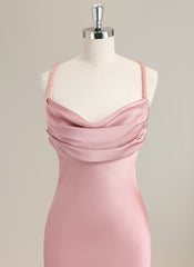 Trumpet/Mermaid Sleeveless Sweep Train Satin Prom Dress
