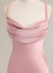 Trumpet/Mermaid Sleeveless Sweep Train Satin Prom Dress