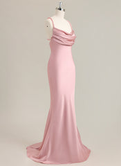 Trumpet/Mermaid Sleeveless Sweep Train Satin Prom Dress
