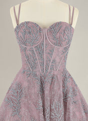 Ball-Gown/Princess Spaghetti Straps Short Sequin Homecoming Dress