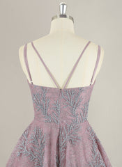 Ball-Gown/Princess Spaghetti Straps Short Sequin Homecoming Dress