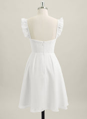 A-line Sleeveless Short Chiffon Homecoming Dress With Ruffle