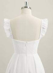A-line Sleeveless Short Chiffon Homecoming Dress With Ruffle